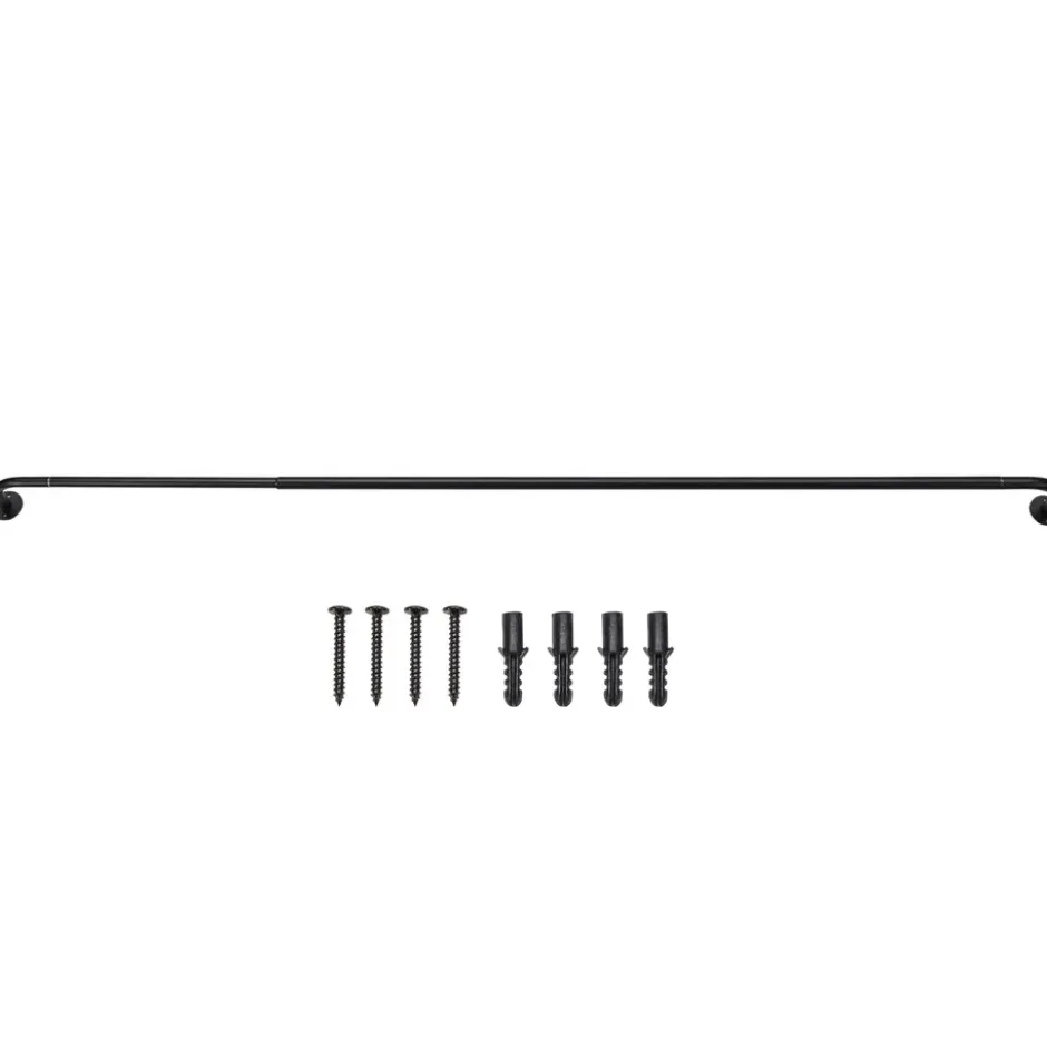 Gordijnroede - uitschuifbaar - 120 tot 210 cm - zwart