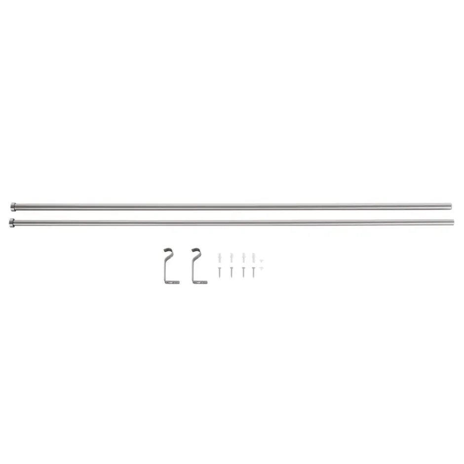 Gordijnroede - Uitschuifbaar - Stang van 125-240 cm - Zilver