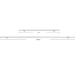 Gordijnroede - Uitschuifbaar - Stang van 125-240 cm - Zilver