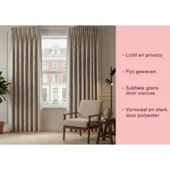 Gordijnstof Luna lichtdoorlatend - champagne