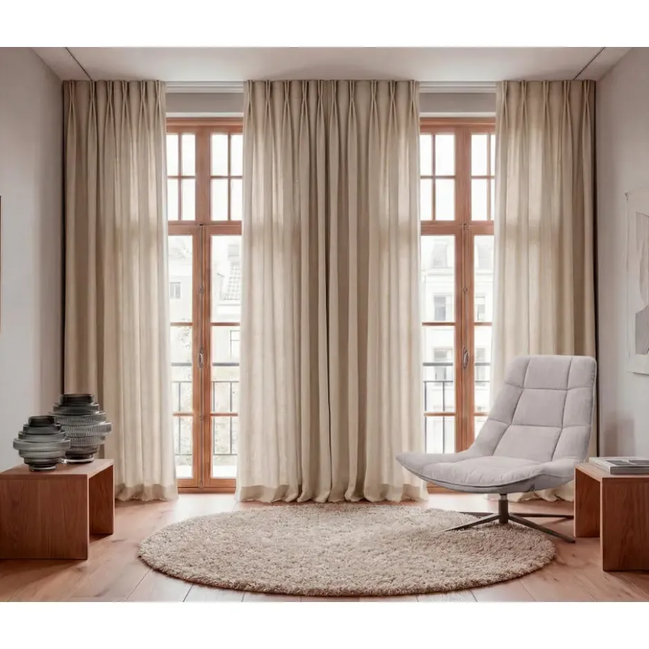 Gordijnstof Nakuru lichtdoorlatend - beige