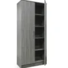 Grijze eik opbergkast Ray 80 cm met 2 deuren en 4 planken