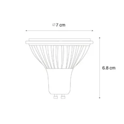 GU10 3-staps dimbaar LED lamp 70mm 6.5W 600 lm 4000K