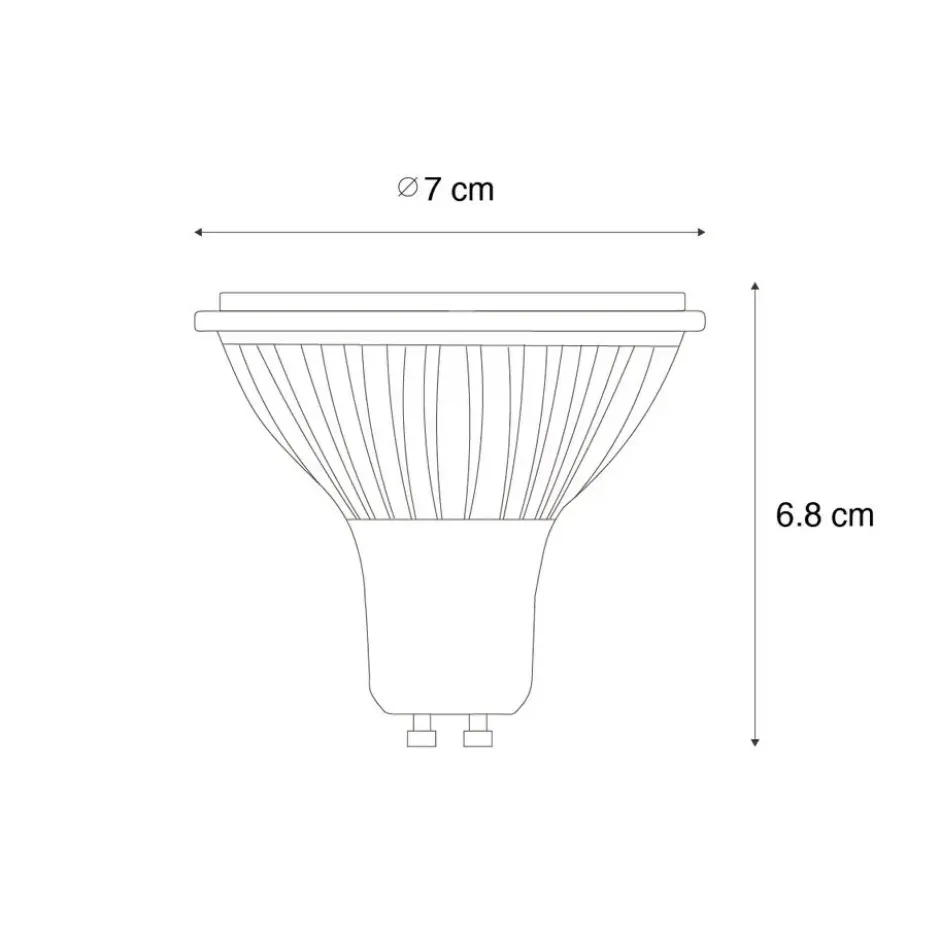 GU10 3-staps dimbaar LED lamp 70mm 6.5W 600 lm 3000K
