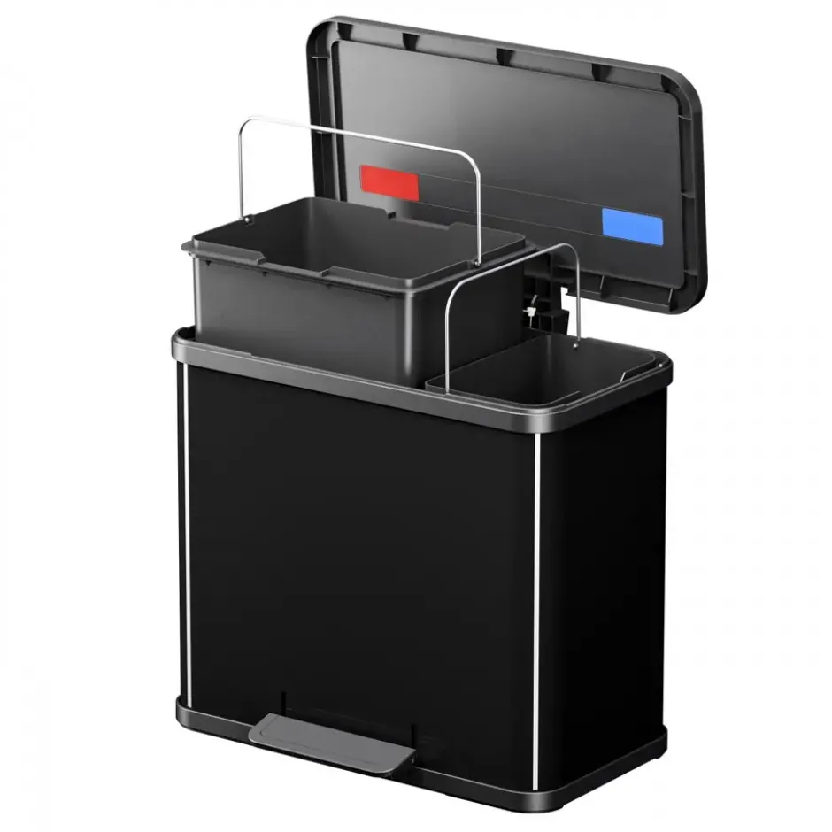 Hailo Öko Duo Plus L Prullenbak - 17+9L - zwart