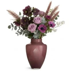 Hakbijl Glass Bloemenvaas Olaf - paars - glas - D21 x H30 cm