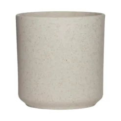Hakbijl Plantenpot/bloempot Cindy - wit - keramiek - D17xH17 cm