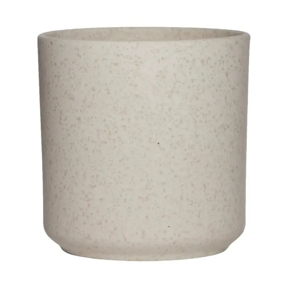 Hakbijl Plantenpot/bloempot Cindy - wit - keramiek - D17xH17 cm