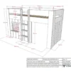 Halfhoogslaper Reno met speelhuisje - 206x104x120 cm - Wit