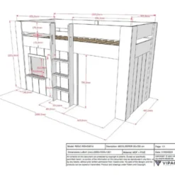 Halfhoogslaper Reno met speelhuisje - 206x104x120 cm - Wit