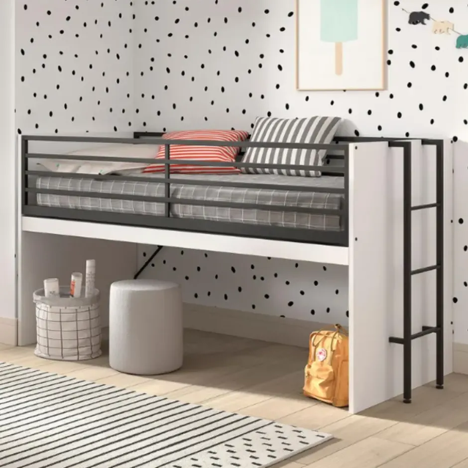 Halfhoogslaper Sammie 90x200cm - met bureau - wit