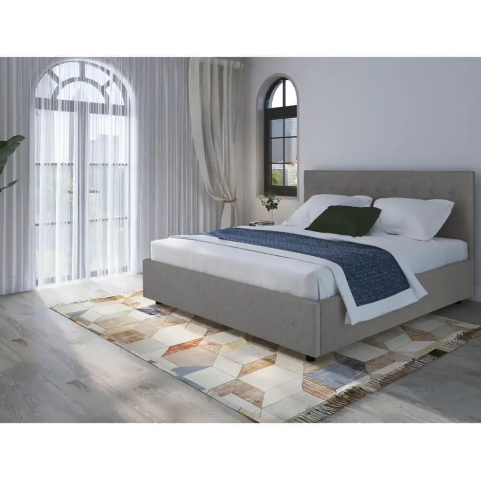 Hamar - Bed 180x200 cm in grijze stof