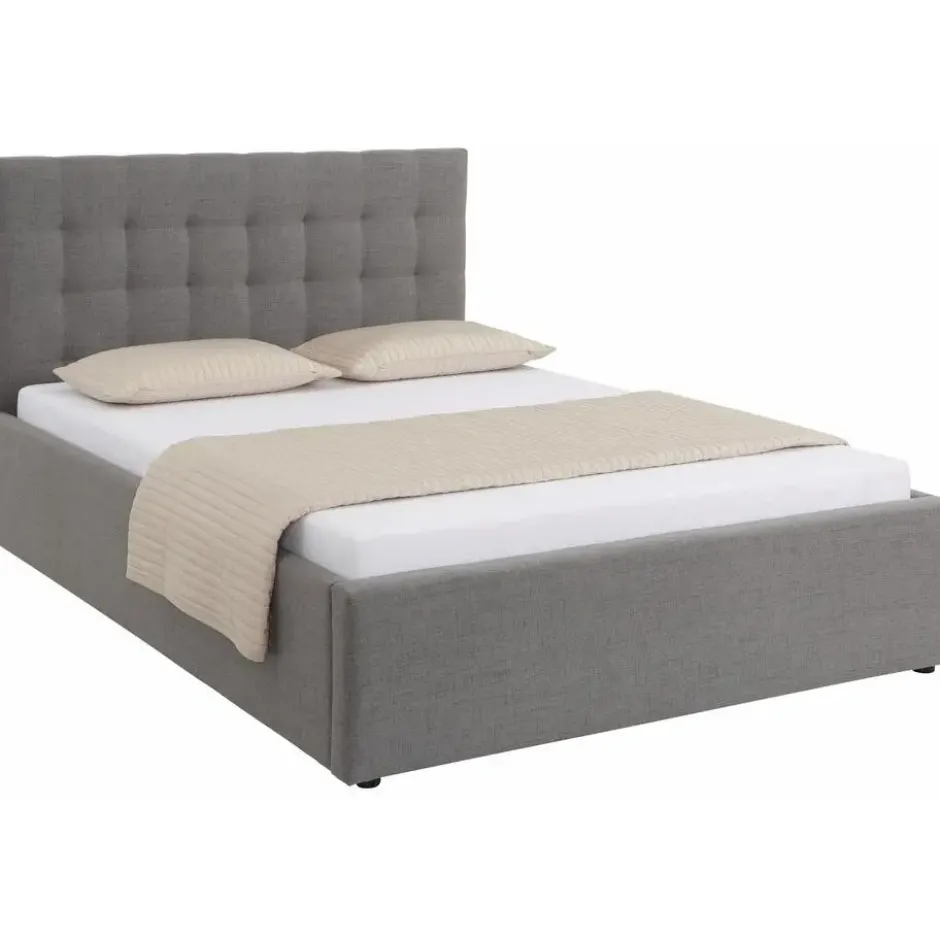 Hamar - Bed 140x200 cm in grijze stof