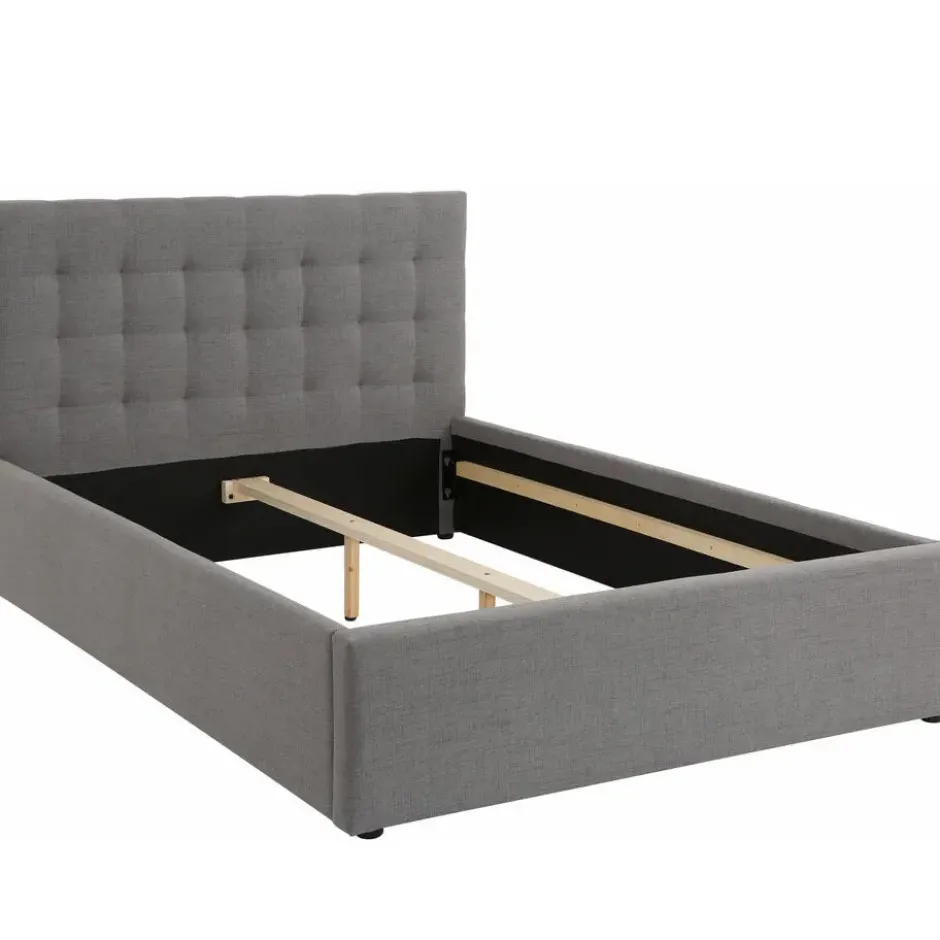 Hamar - Bed 140x200 cm in grijze stof