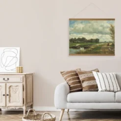 Hangende Poster Linnen Hollands Landschap 60x80cm