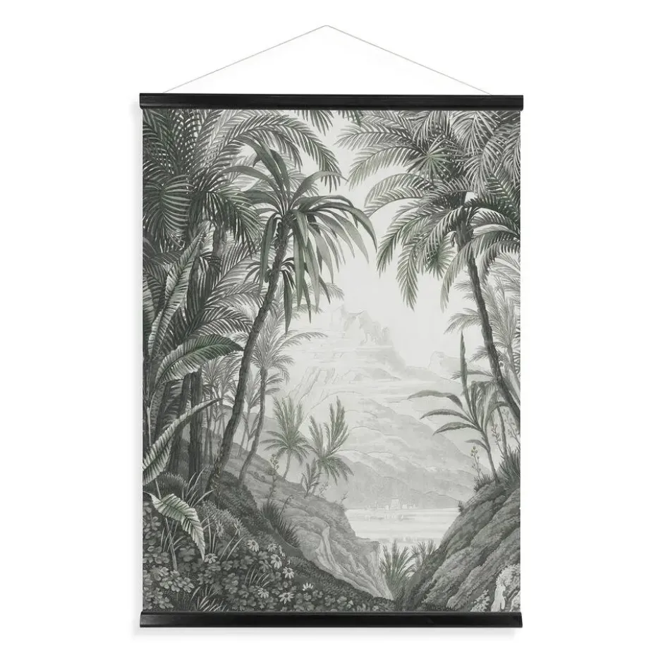 Hangende Poster Linnen - Jungle Landschap Schets