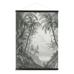 Hangende Poster Linnen - Jungle Landschap Schets