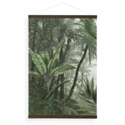 Hangende Poster Linnen - Jungle Landschap Groen