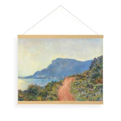 Hangende Poster Linnen Zuidelijk Landschap Monet The Red Road 60x80cm