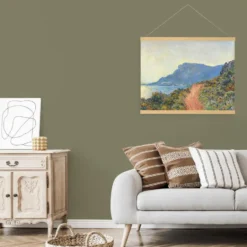 Hangende Poster Linnen Zuidelijk Landschap Monet The Red Road 60x80cm
