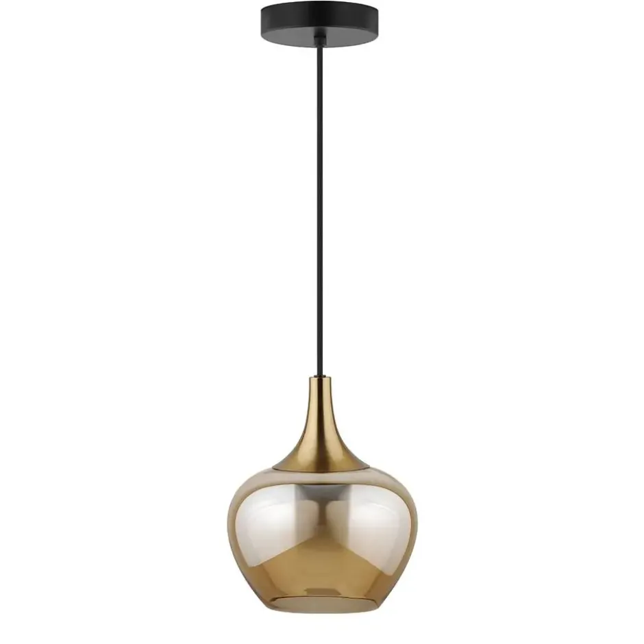 Hanglamp Lola - amber metaal/glas - 150xØ19 cm