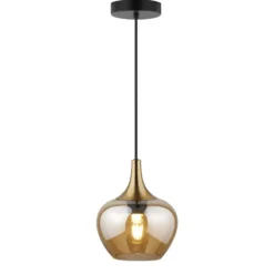 Hanglamp Lola - amber metaal/glas - 150xØ19 cm