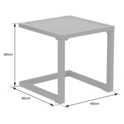 Happy Garden Bijzettafel BARBADOS - Grijs - Aluminium