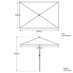 Happy Garden Parasol HAPUNA - Zwart - Aluminium