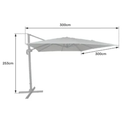 Happy Garden Parasol MOLOKAI - Grijs - Aluminium