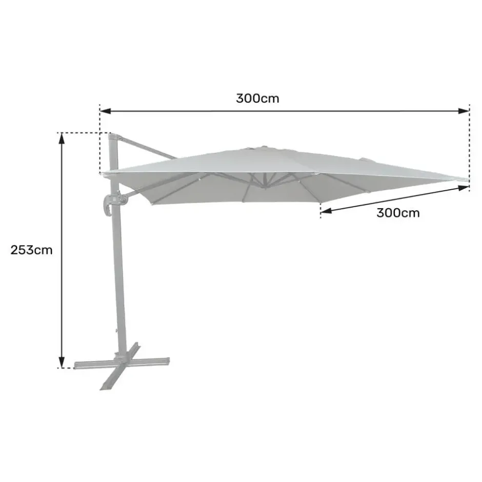 Happy Garden Parasol MOLOKAI - Grijs - Aluminium