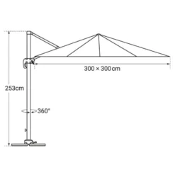 Happy Garden Parasol MOLOKAI - Zwart - Aluminium