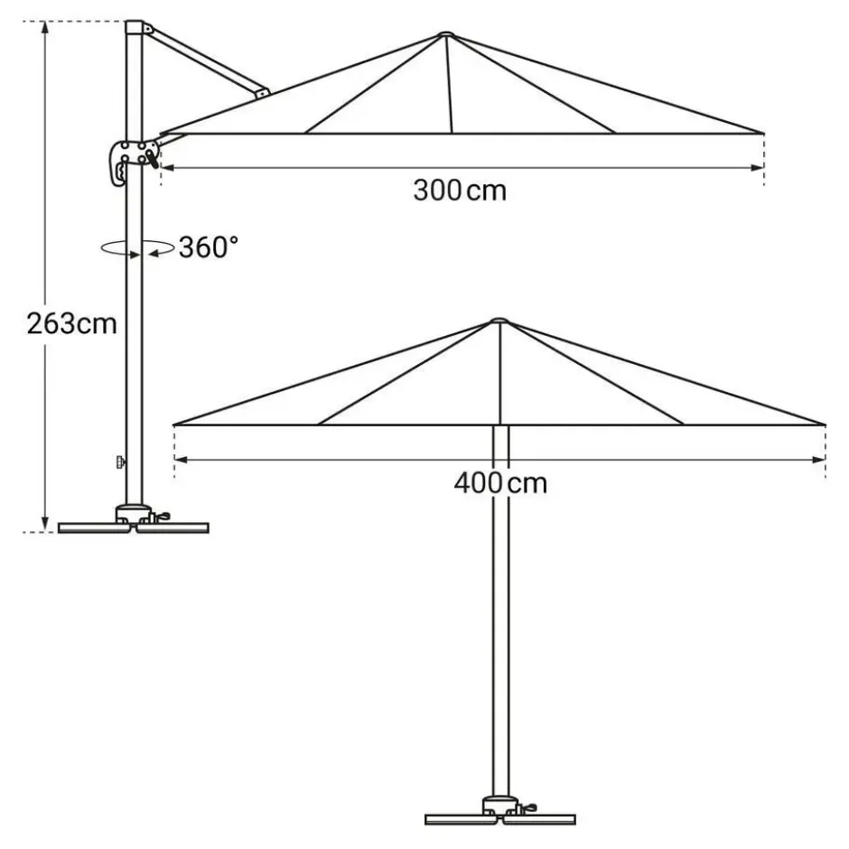 Happy Garden Parasol MOLOKAI - Wit - Aluminium