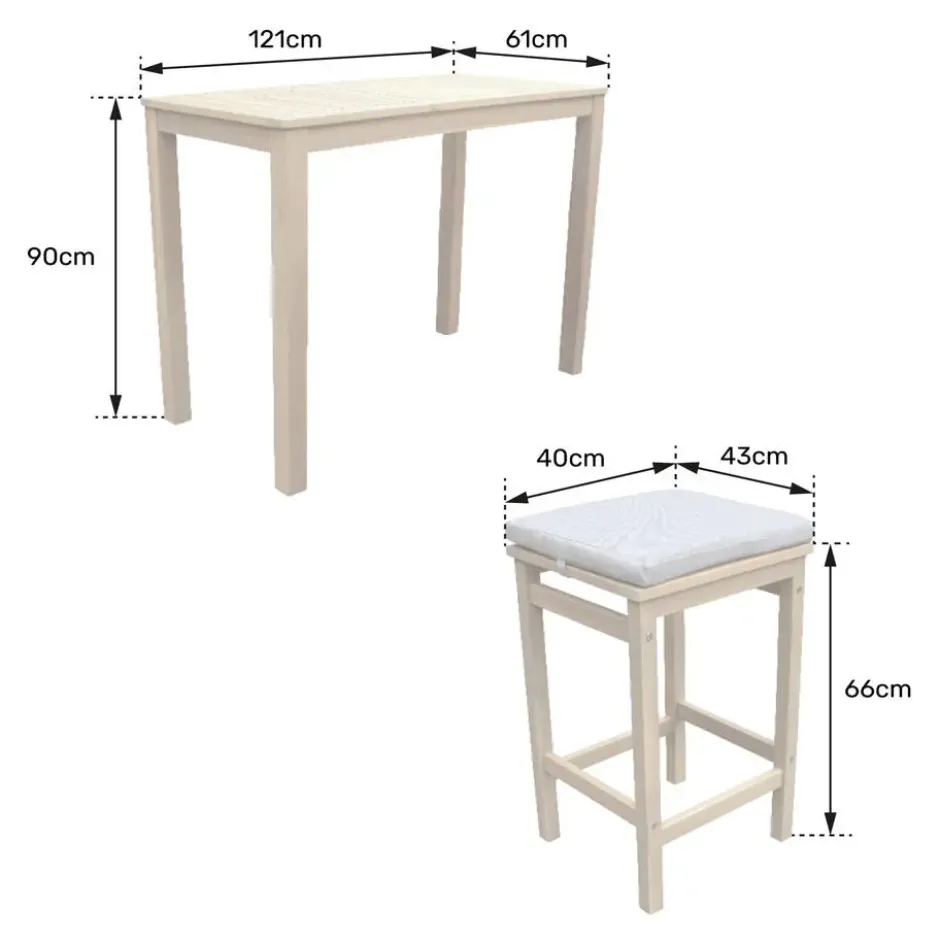 Happy Garden Staand eten ARUBA - Beige - Acacia