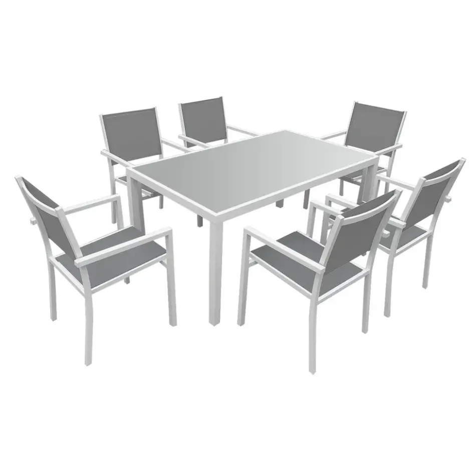 Happy Garden Tuinmeubilair BERGAMO - Wit - Aluminium