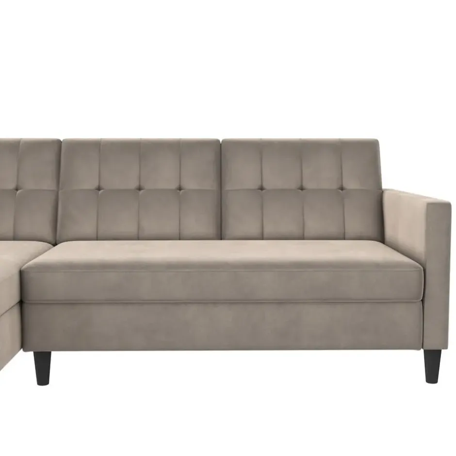 Hartford - 3-zits slaapbank in taupe fluweel