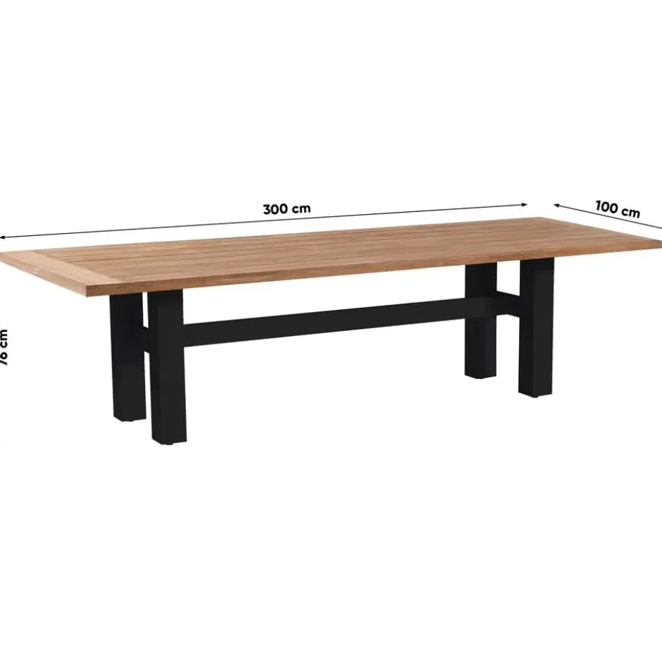 Hartman Heron dining tuintafel 300x100 cm. - Black -Op=Op