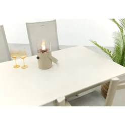 Hartman Napoli/Kyra verstelbare tuinset voor 4 personen 180x90 cm. - Latte