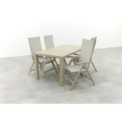 Hartman Napoli/Lena dining tuinset voor 4 personen 160x90 cm. - Latte
