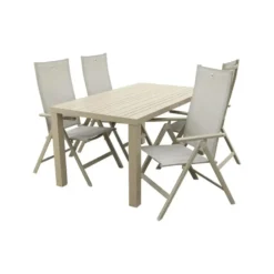 Hartman Napoli/Lena dining tuinset voor 4 personen 160x90 cm. - Latte