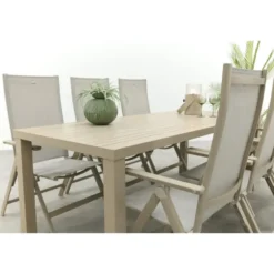 Hartman Napoli/Lena dining tuinset voor 6 personen 210x90 cm. - Latte