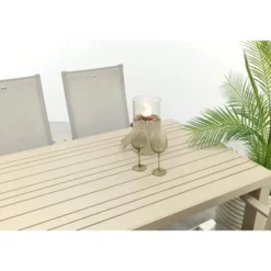 Hartman Napoli/Lena dining tuinset voor 6 personen 210x90 cm. - Latte