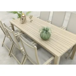 Hartman Napoli/Lena dining tuinset voor 6 personen 210x90 cm. - Latte