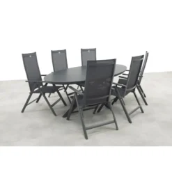 Hartman Napoli/Ventaro verstelbare ovale tuinset 240x115 cm. - Antraciet