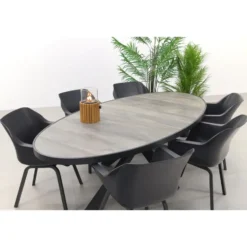 Hartman Sophie/Silva houtlook 240x115 cm. ovale tuinset - 7-delig