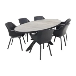 Hartman Sophie/Silva houtlook 240x115 cm. ovale tuinset - 7-delig