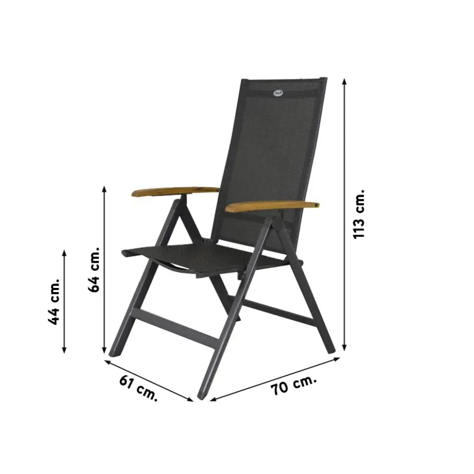 Hartman verstelbare tuinstoel Napoli - Teak armleuning