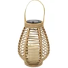 HDF Zonnelantaarn tafellamp - Solar -rotan - 26,5 cm -kaarseffect