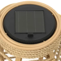 HDF Zonnelantaarn tafellamp - Solar -rotan - 26,5 cm -kaarseffect