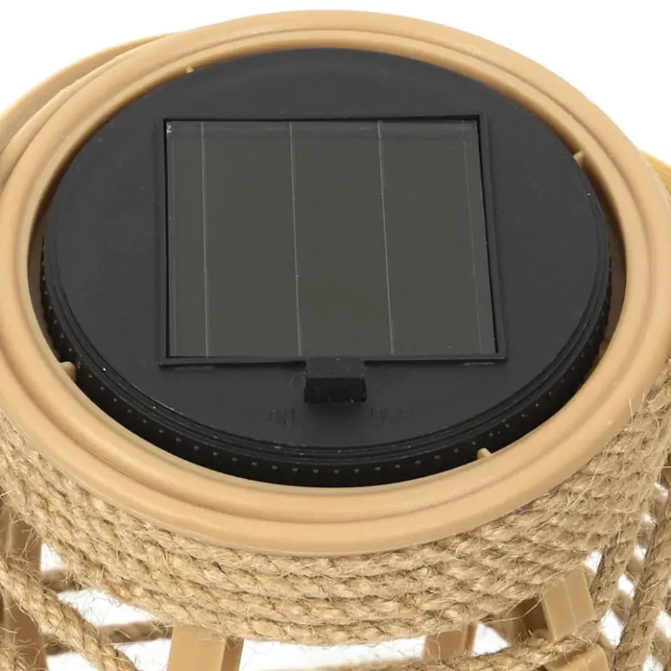 HDF Zonnelantaarn tafellamp - Solar -rotan - 26,5 cm -kaarseffect