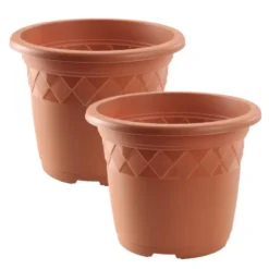 Hega Hogar Bloempot/plantenpot - D30 cm x H24 cm - terra cotta